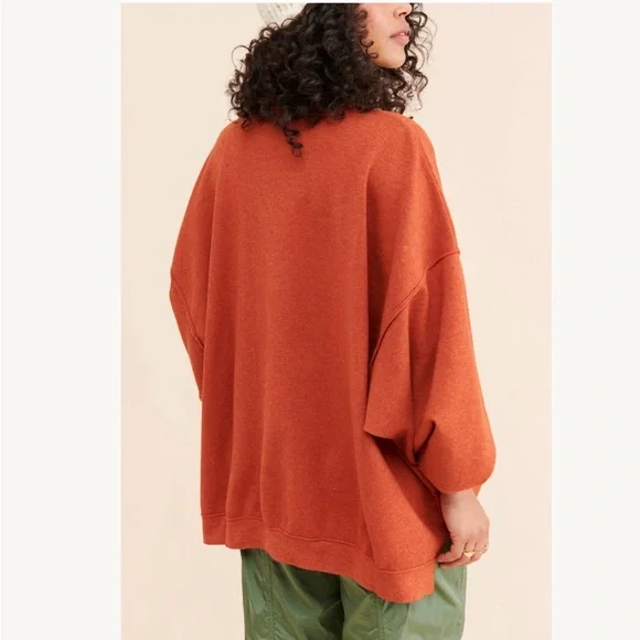 Free People Uptown Pullover Sweat in Salsa Bravo Size Small - Picture 2 of 12